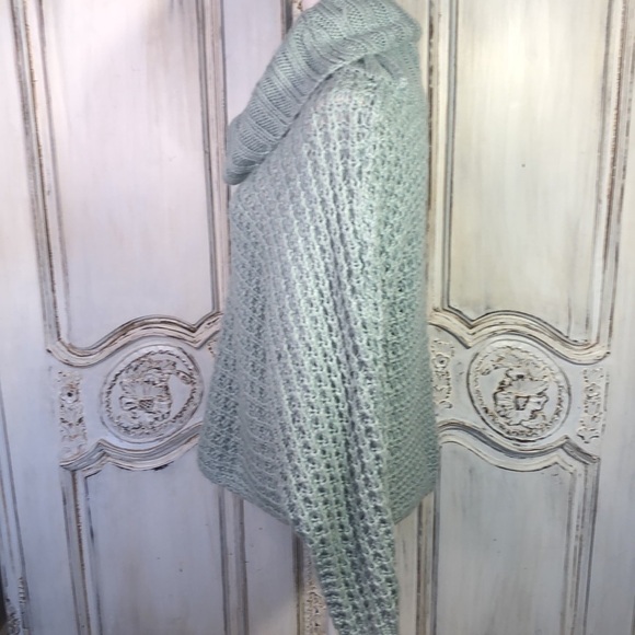 Express Slouchy Oversized Dolman Long Sleeves Open Knit Mint Green Sweater S/M - Picture 8 of 11
